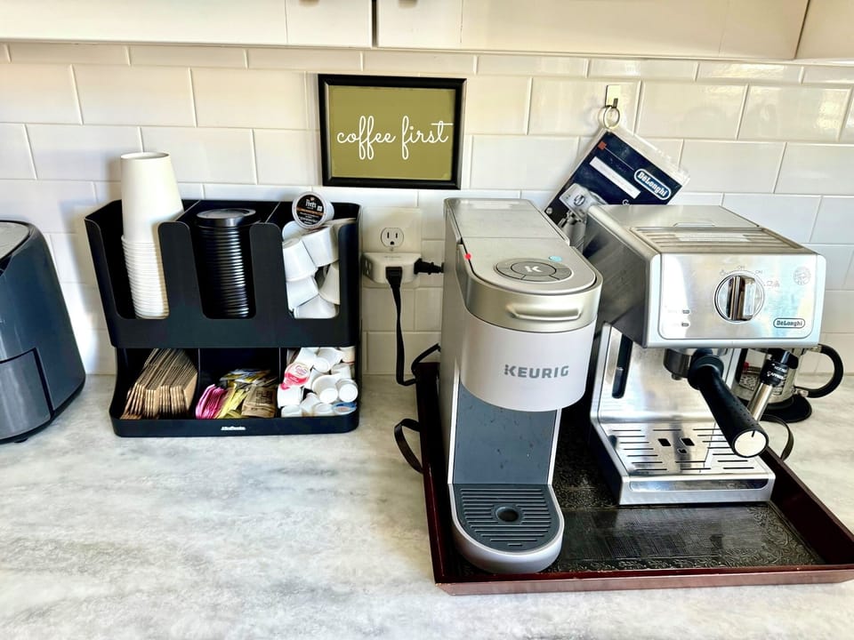 Coffee station with Peet’s and Lavazza k-pods