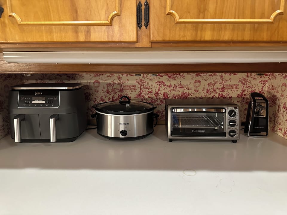 Air fryer, crock pot, toaster.