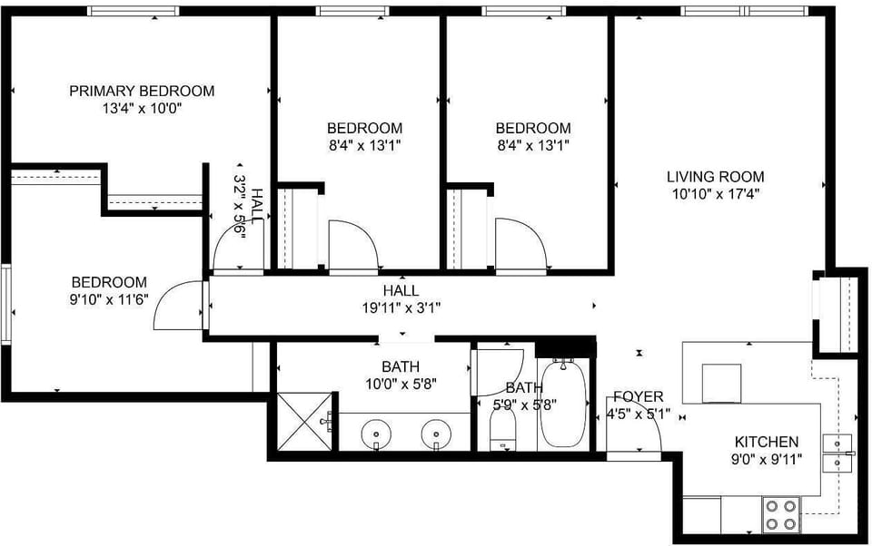 Please take note of the bathroom layout. It is a dorm style bathroom.