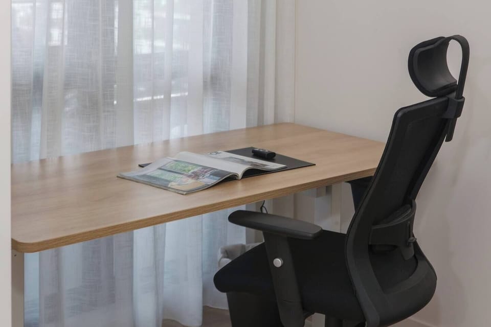  A proper desk and chair within the second bedroom cater to those on a working holiday.
