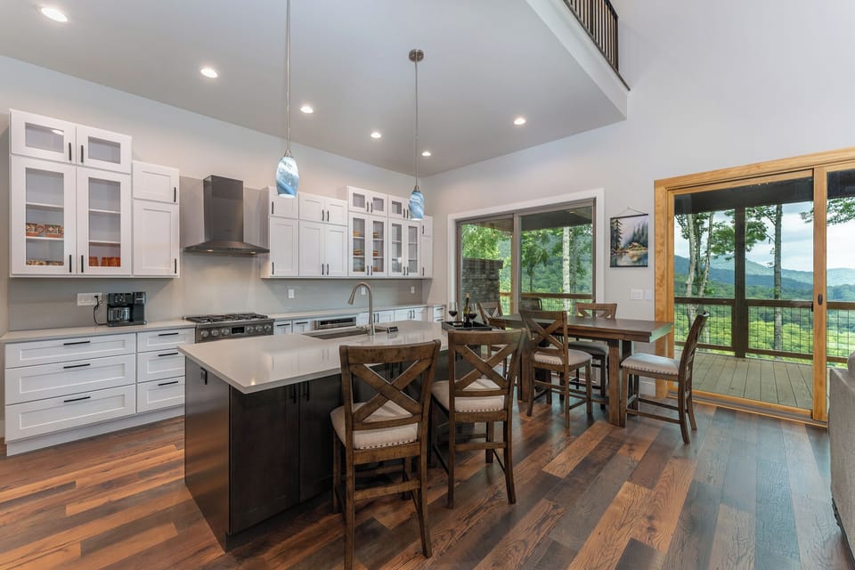 Large kitchen island with extra seating 