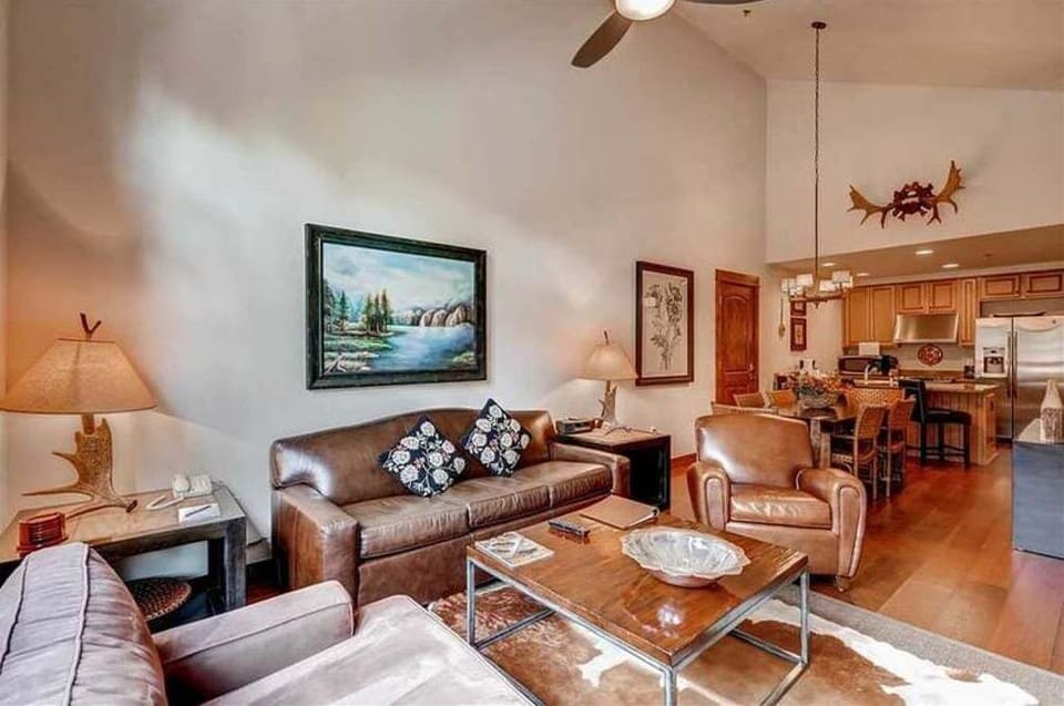 Upscale living room with patio at BlueSky