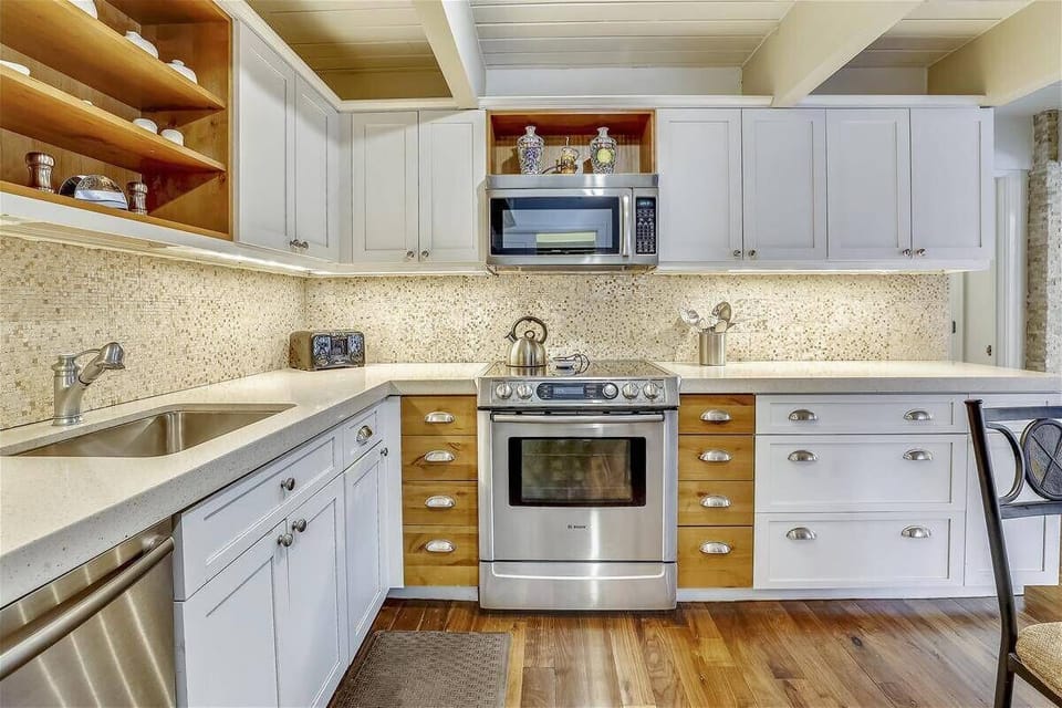 Fully equipped kitchen with necessary cooking utensils