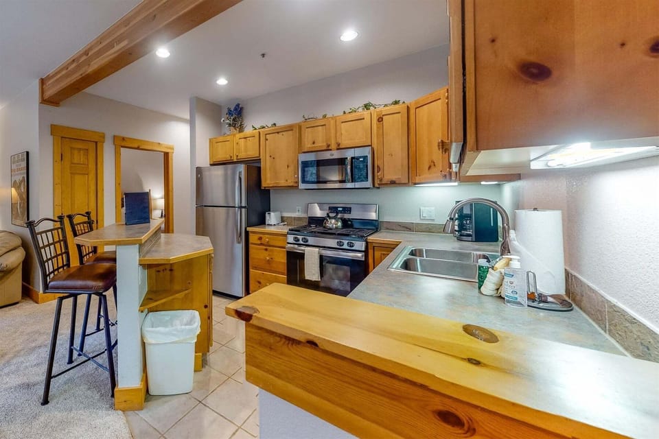 Large kitchen for a one bedroom