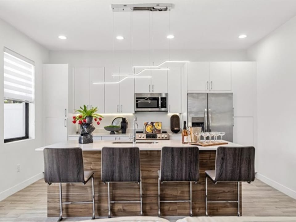 Each unit is the same floorplan with a fully equipped kitchen & open living area