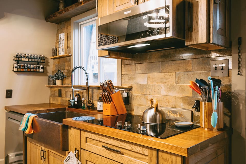 Our kitchen has what you need while on vacation. 