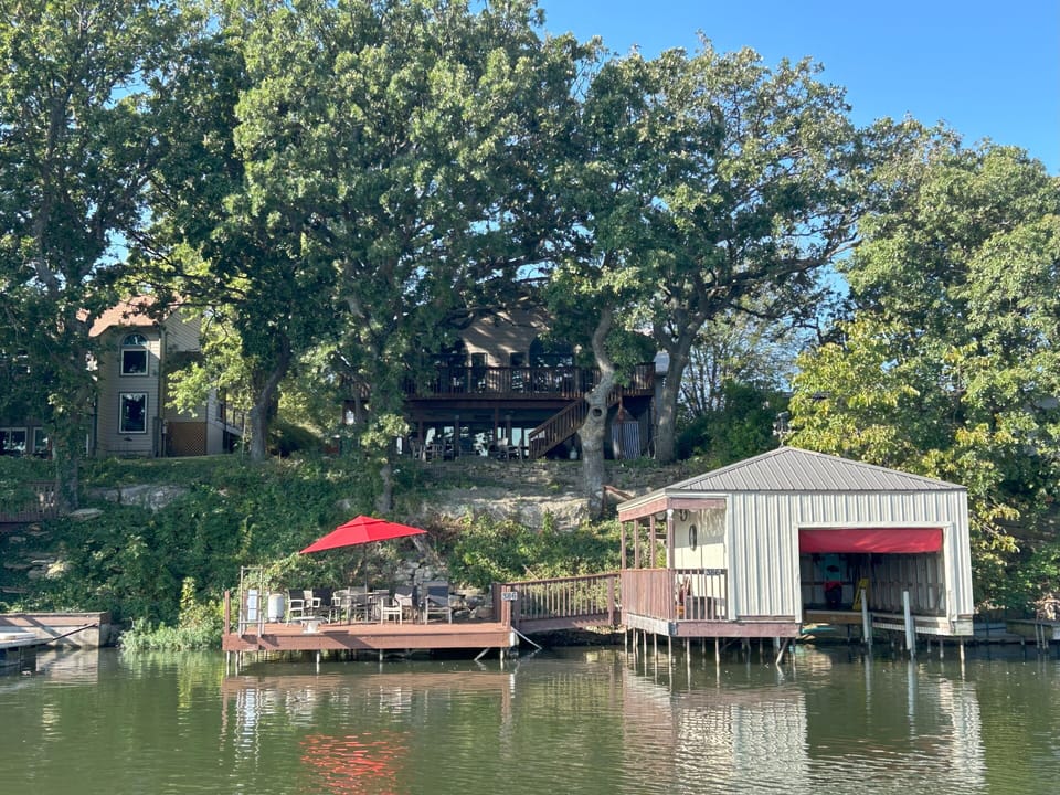Relax and enjoy the extra-large dock, diving board and 20+ ft water depth!
