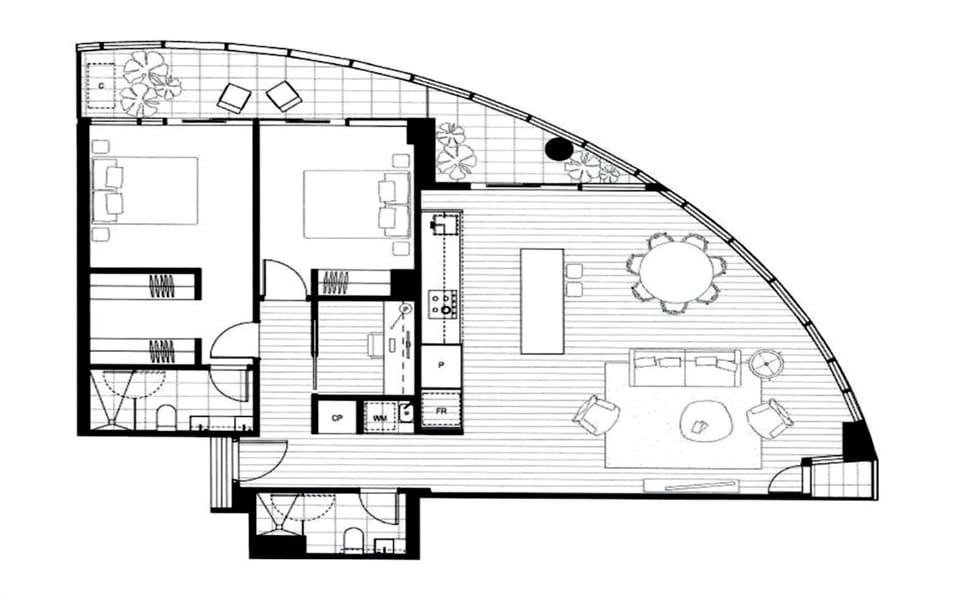 Floor Plan of the Exclusive and Private Apartment