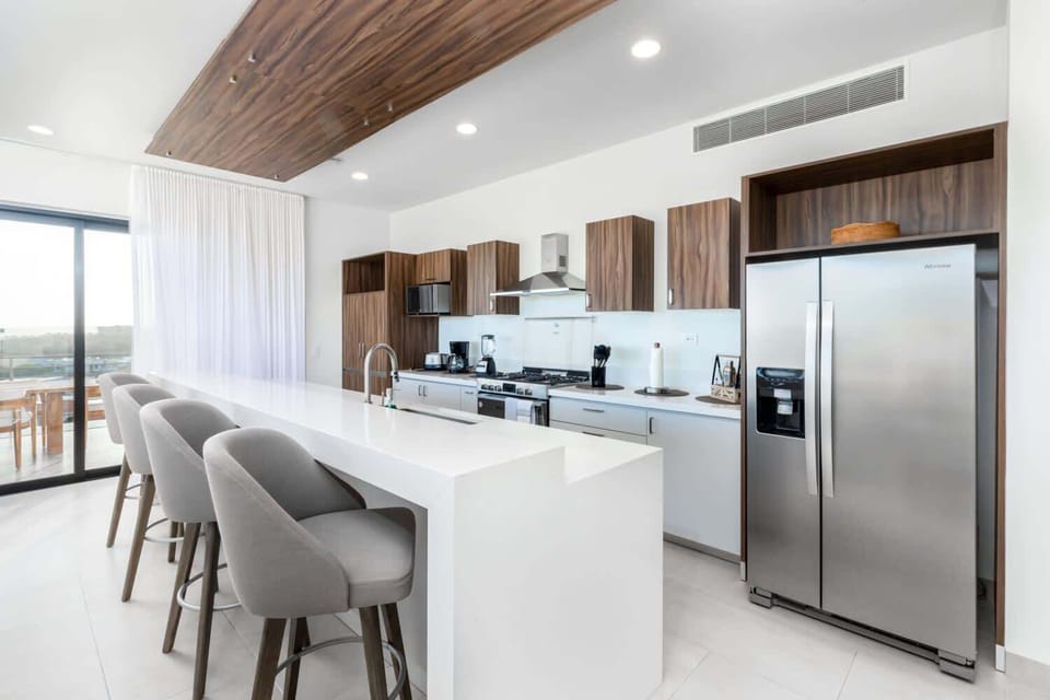 "Chic and modern kitchen space."