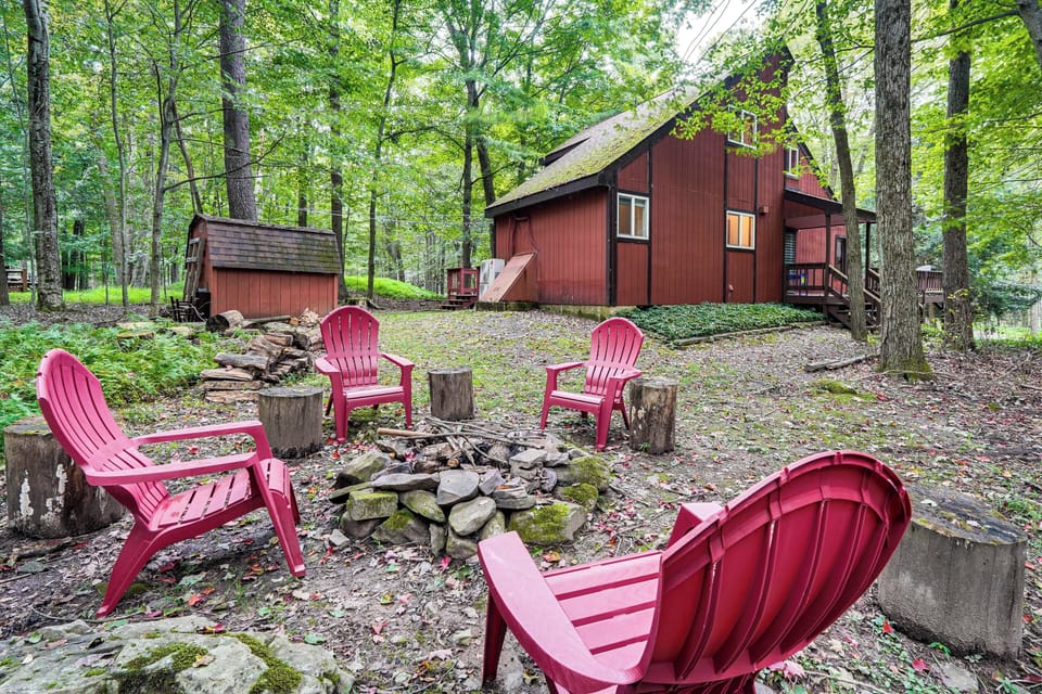Pocono Lake Vacation Rental | 3BR | 2BA | Stairs Required | 1,422 Sq Ft