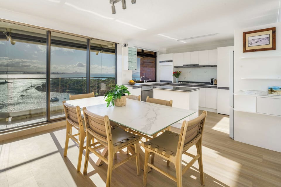 Theres room for everyone on the dining table with incredible views