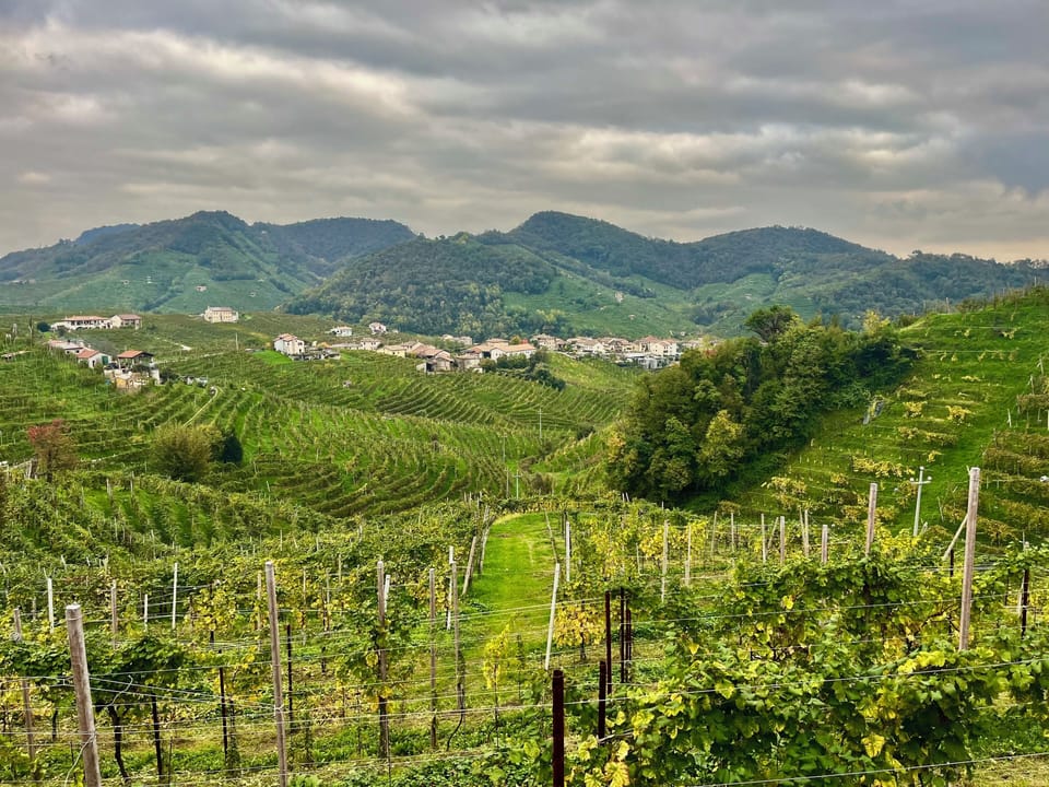 Prosecco Hills of Conegliano and Valdobbiadene, located about 15 minutes by car