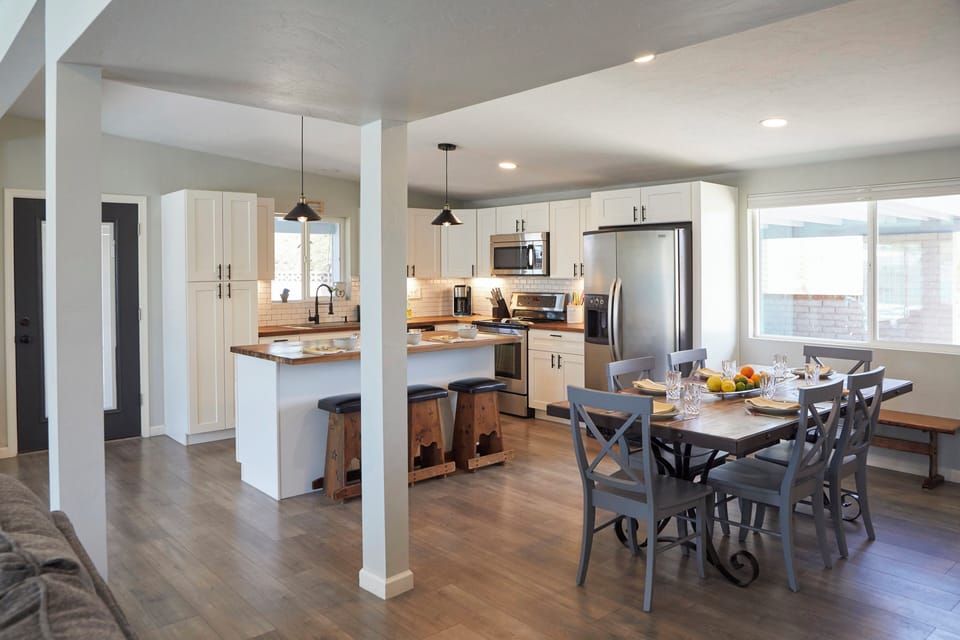 The open-concept kitchen and dining area make meals a breeze!