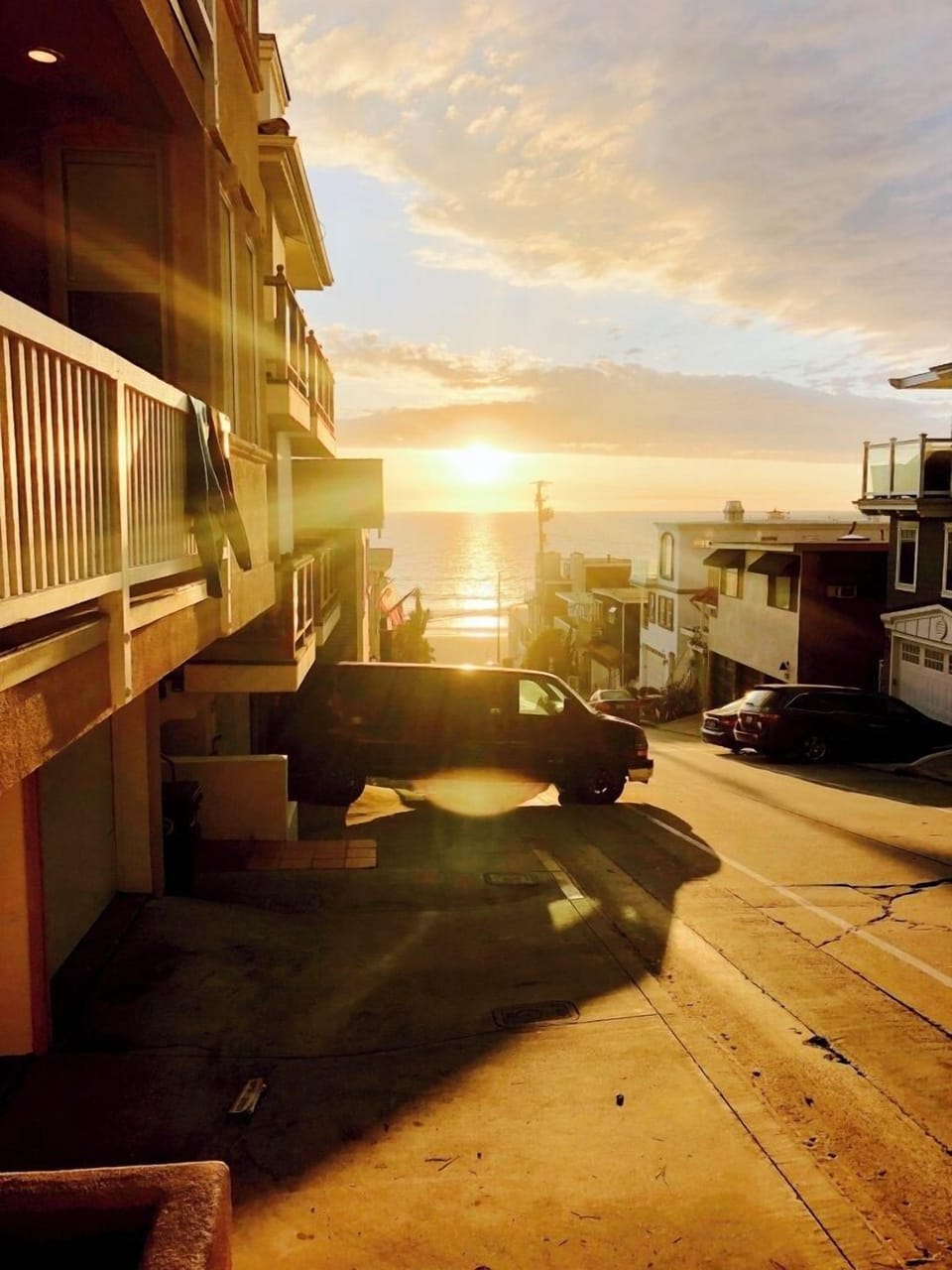 Sunset view from the front of the property
