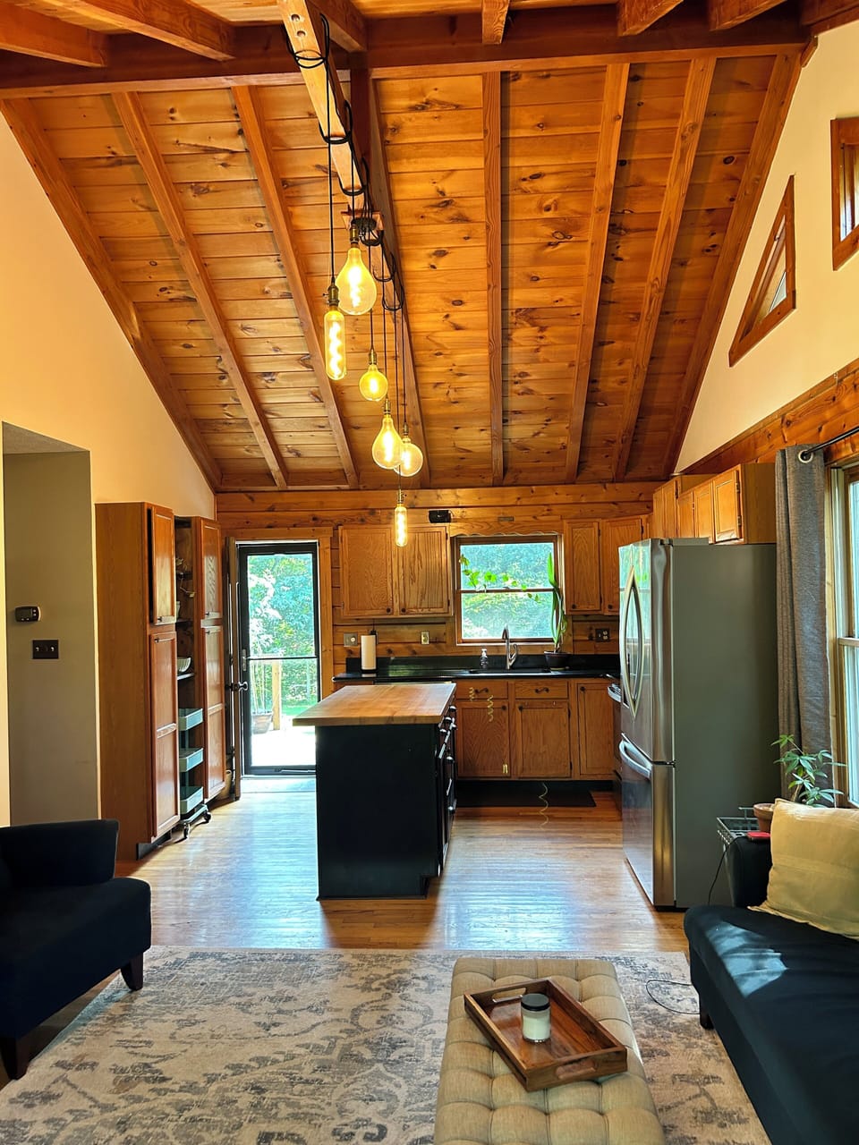 upstairs living room and kitchen