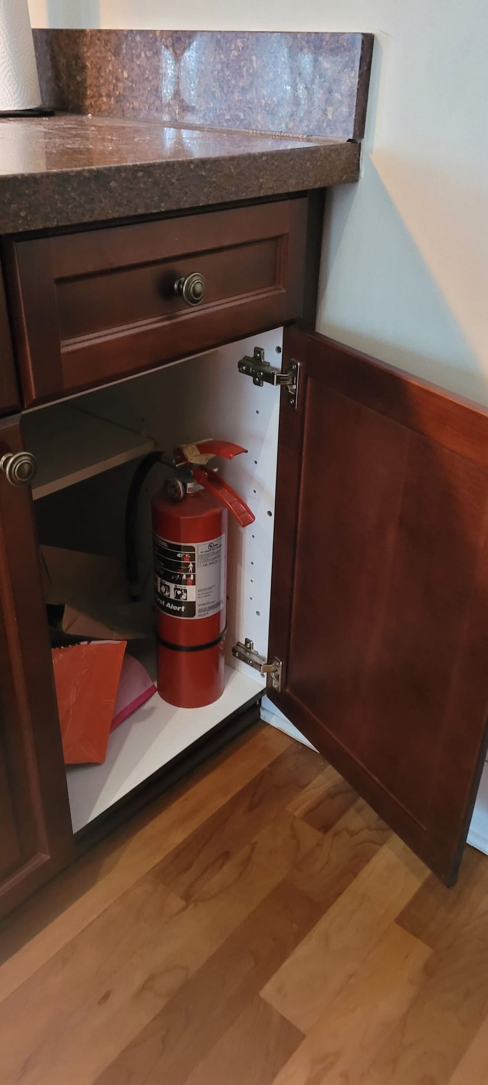 fire extinguisher in the kitchen 