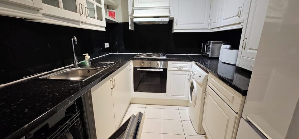 Fully Equipped Kitchen  ,
including: Fridge freezer,  Washing machine,  Dishwasher,  Microwave  , Toaster , Kettle,  Oven , Electric Cooker 