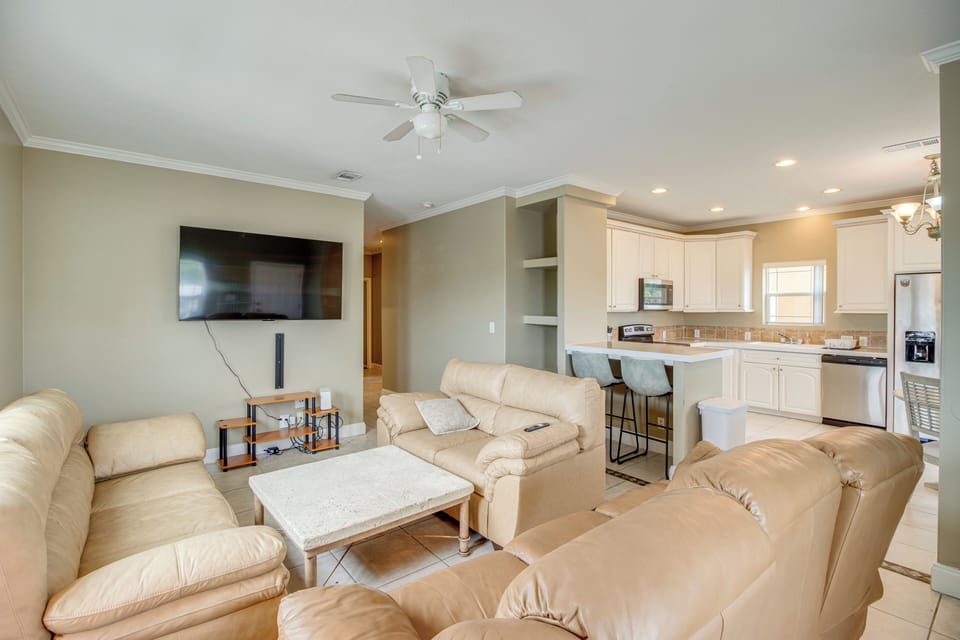 Living Room | Stilted Single-Story Home | Central A/C & Heating