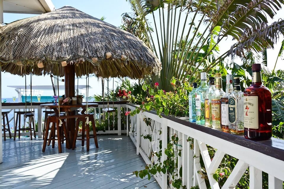 Enjoy a refreshing beverage on the private deck