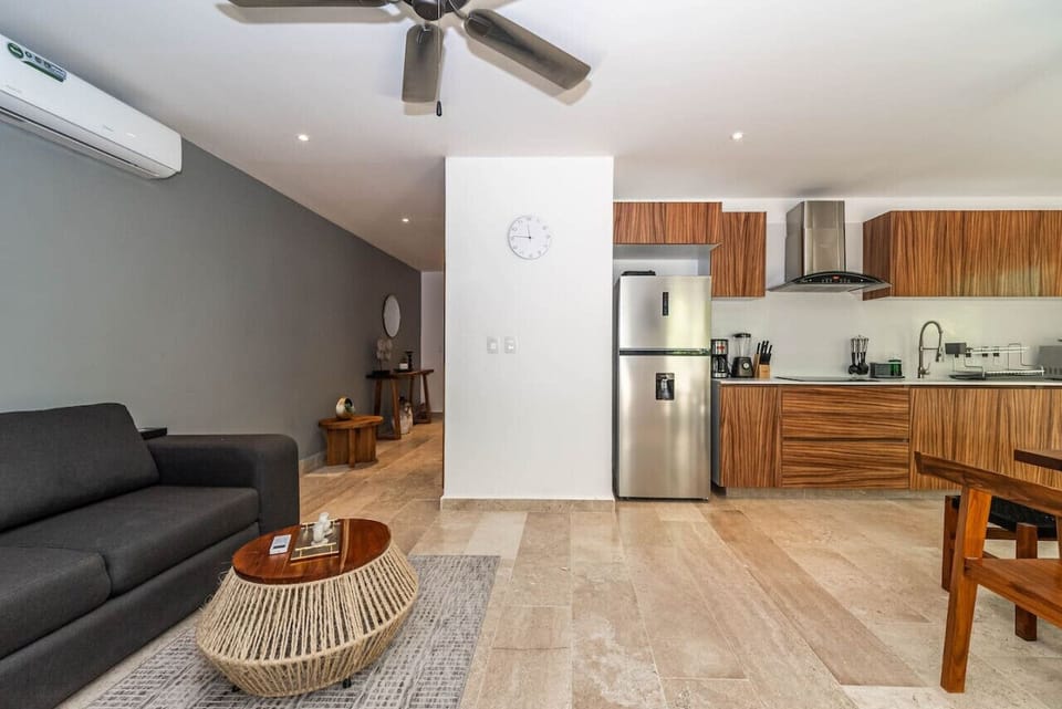 Functional kitchen area with a blend of style and practicality