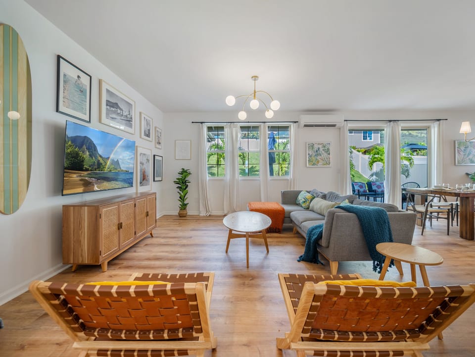 Bright island living room with cozy coastal vibes!