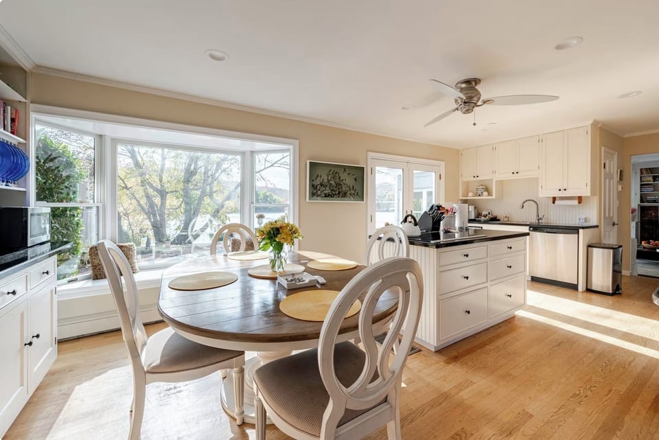 Eat in Kitchen w fridge, double oven, stove, microwave, dishwasher, toaster, etc