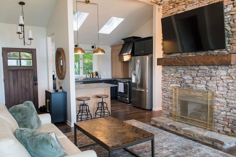 Cozy Living Room open to kitchen