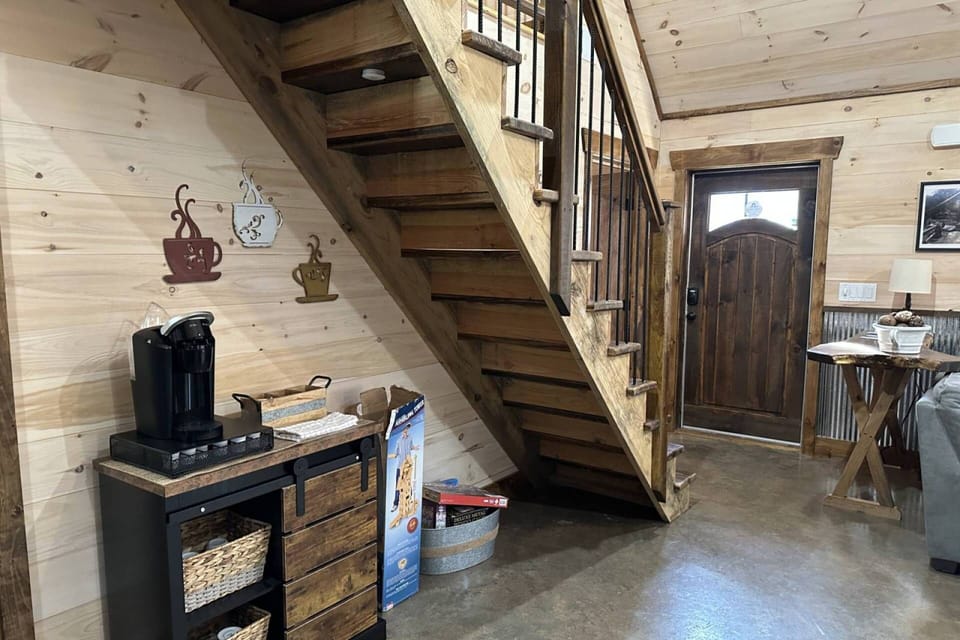 Stocked coffee bar and games for everyone to enjoy at White Tail Fawn.