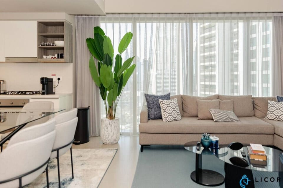 Cozy living room with comfortable seating and stylish decor, perfect for unwinding after a day of exploring the city.