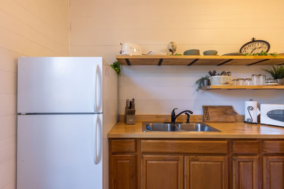 Fully stocked kitchen with everything guests need.