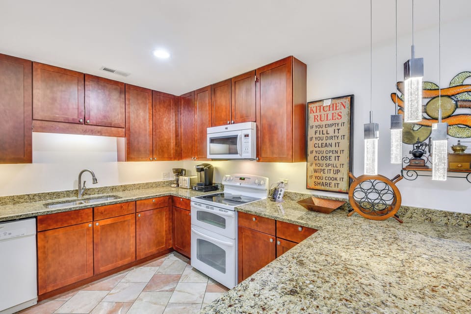 Kitchen | 1st Floor | Keurig & Drip Coffee Makers | Blender | Cooking Basics