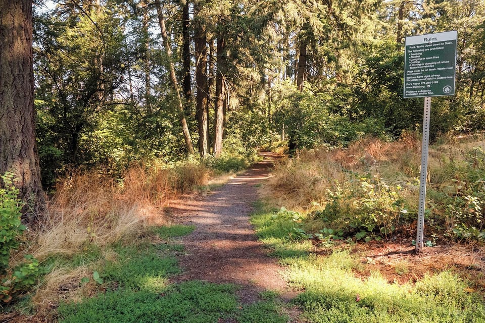 Walking path steps from our front door leading to tallac terrace park