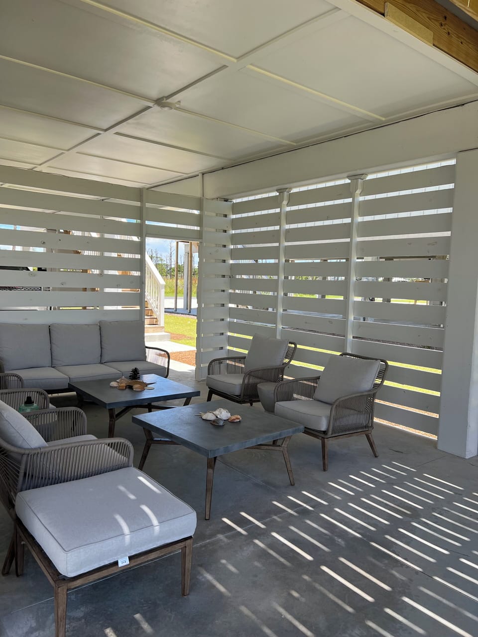 Great outdoor lounging area to hang out while grilling.