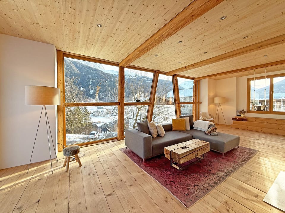 Living room with mountain view