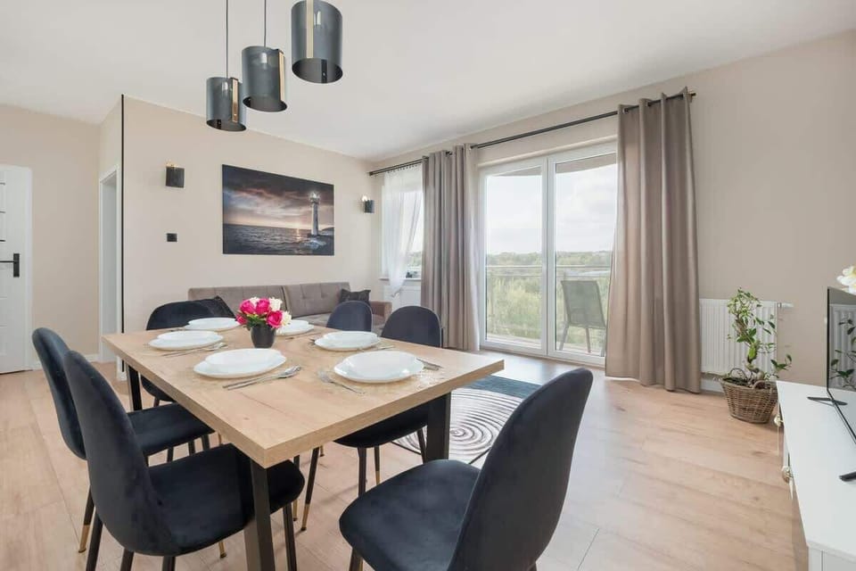 Living room with dining area.