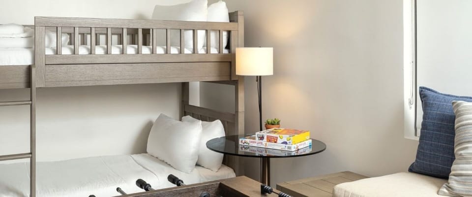 Settle kids in with fun bunks and cozy reading light.