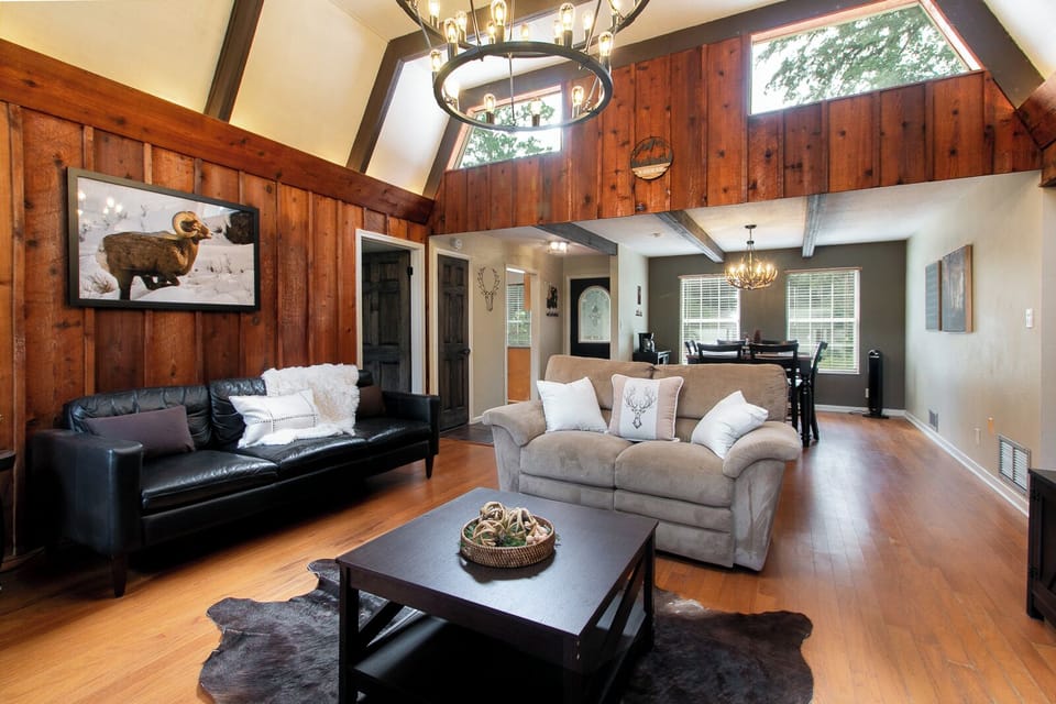 Comfy and cozy cabin experience.