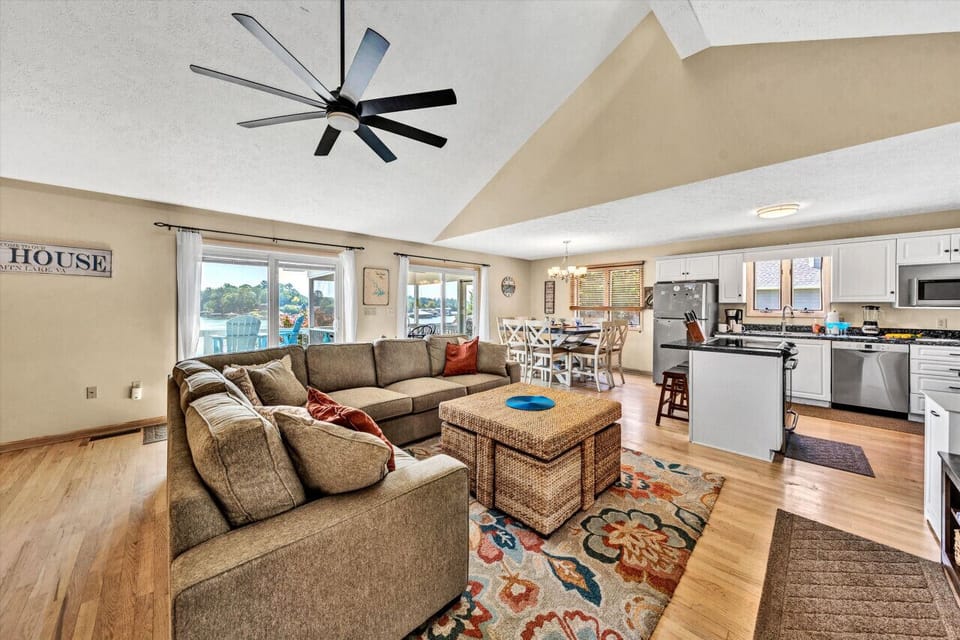 Relax in our living room with cozy seating and a welcoming atmosphere.