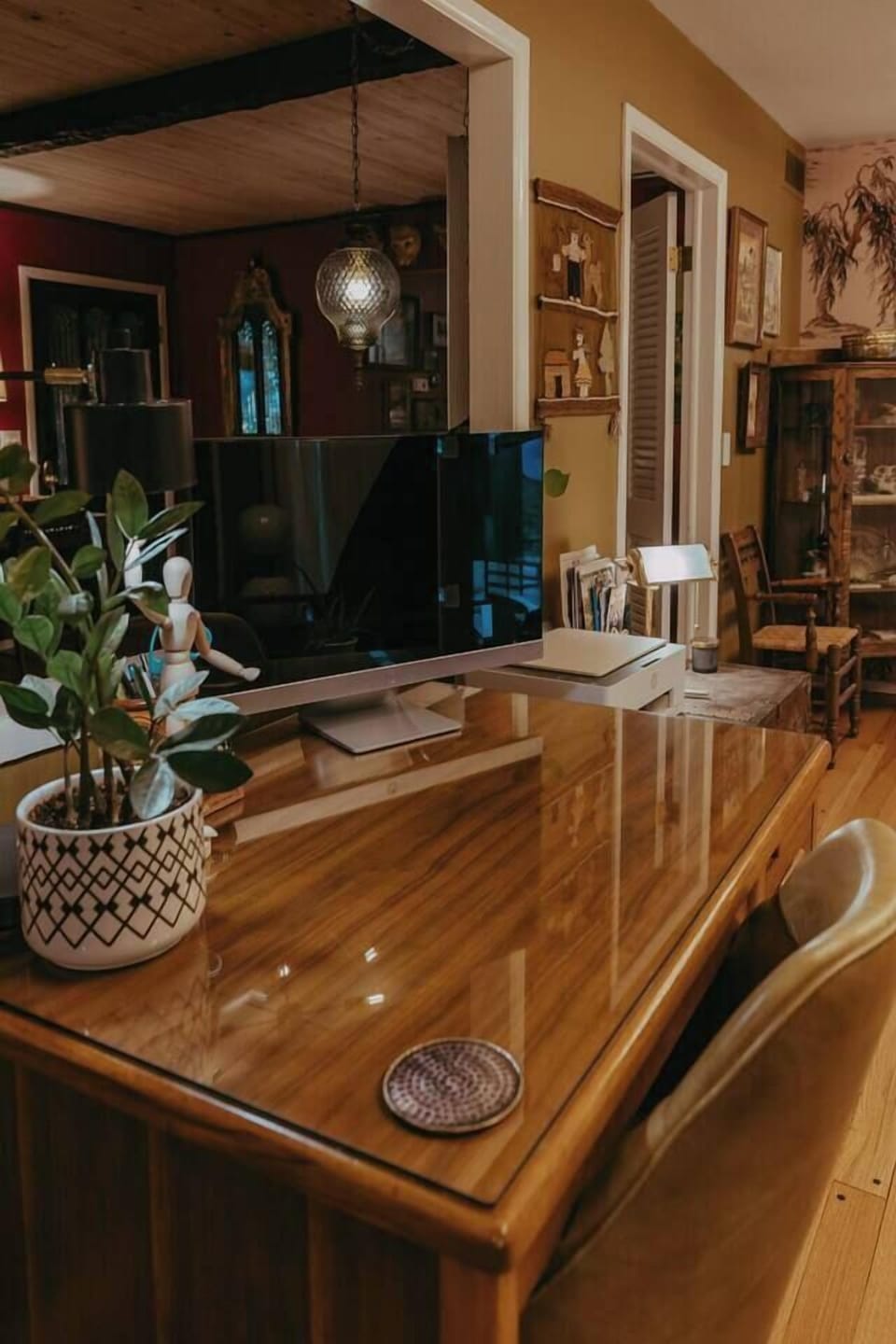 Desk and Workplace with External Monitor