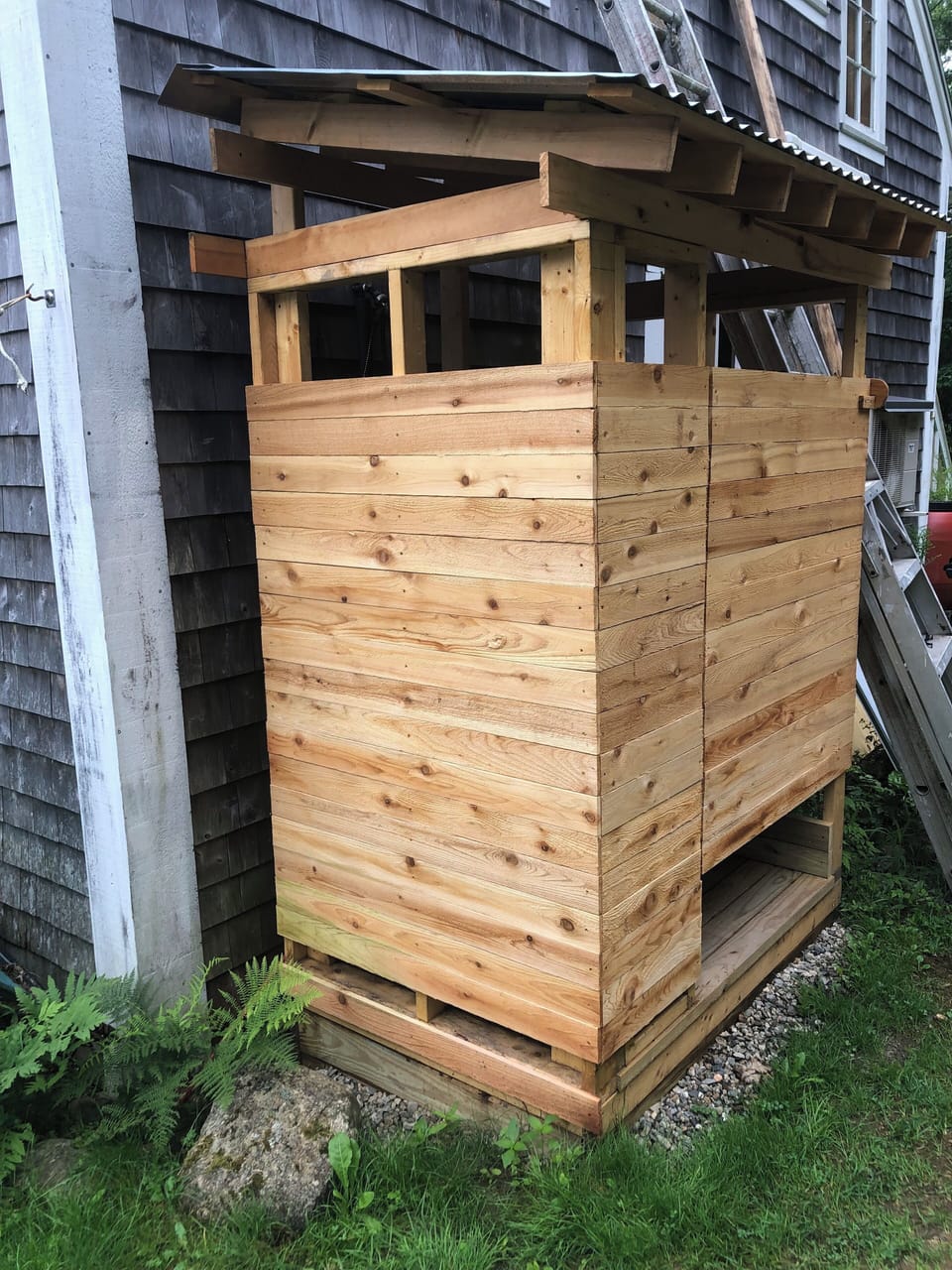 Outside shower if you want a change from indoor showering