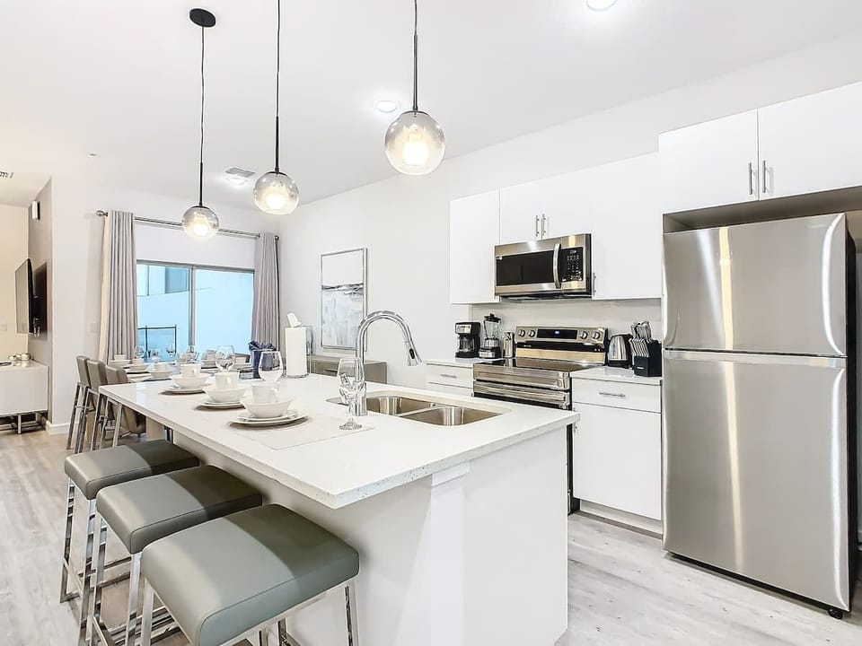 Whip up your favorites in the fully stocked kitchen, ready for any recipe.