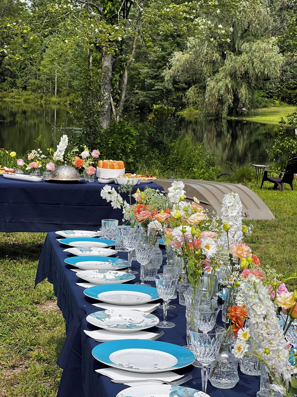 Outdoor banquet area