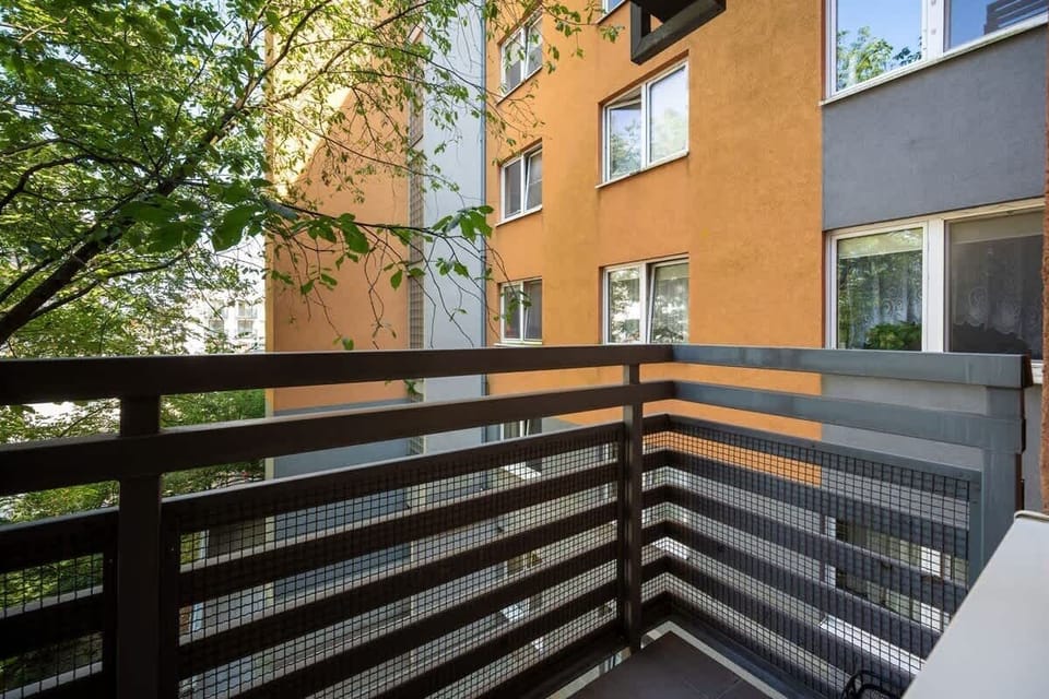 Balcony belonging to the apartment.