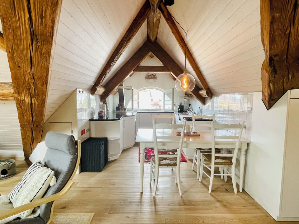 View into the open kitchen