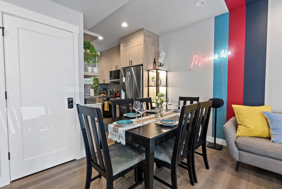Gather around this spacious table for meals, games, and stories with loved ones.