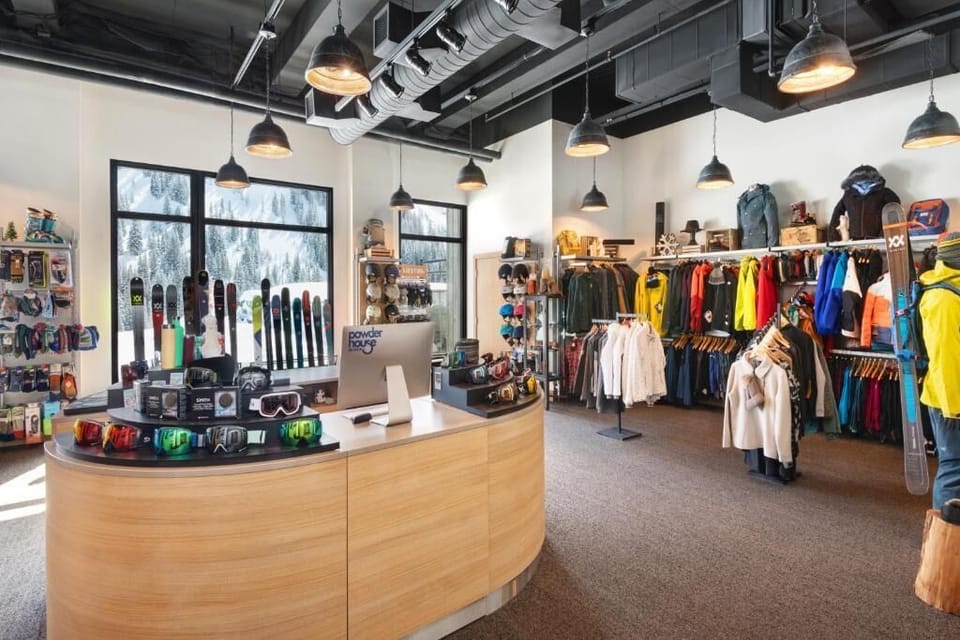 Gear up fast with convenient on-site shop for mountain days.