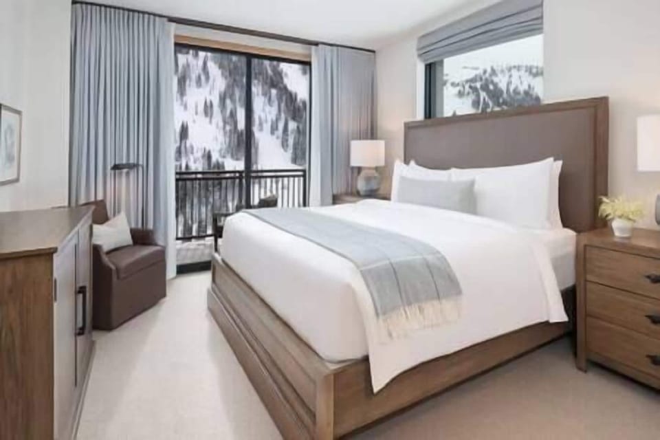 Wake up to crisp mountain views from your private balcony.