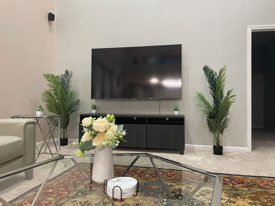 75” TV in living room