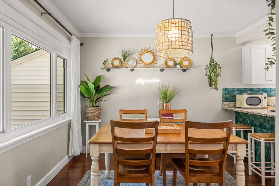 Dining area conveniently located across from the kitchen.