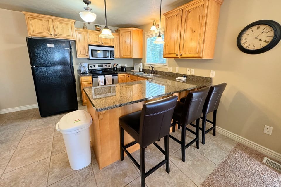 Prepare a meal for the whole group using this well-appointed kitchen.